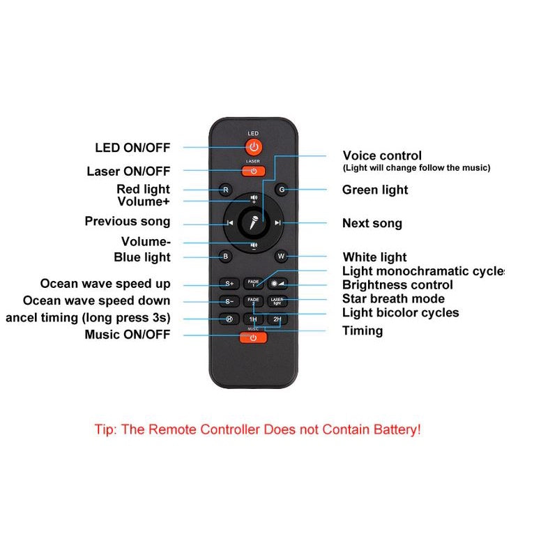 LED Galaxy Light Projector with Bluetooth Speaker - Night Light & Projector