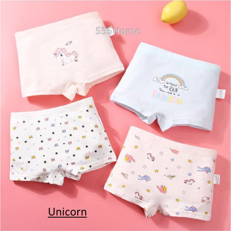 [SG] Kids Girl Underwear / 4Pcs Girls Panties Brief / Cute Children Boxer Shorts / Underpants