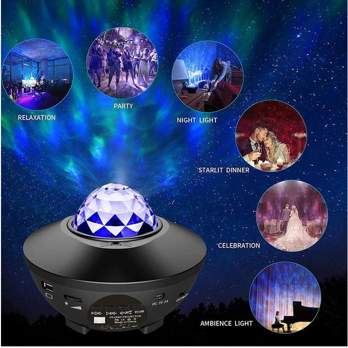 LED Galaxy Light Projector with Bluetooth Speaker - Night Light & Projector
