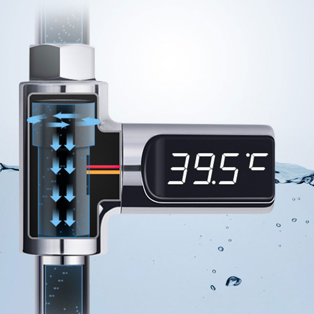 Real-Time Water Temperature Gauge - Safe & Easy to Install Shower Thermometer