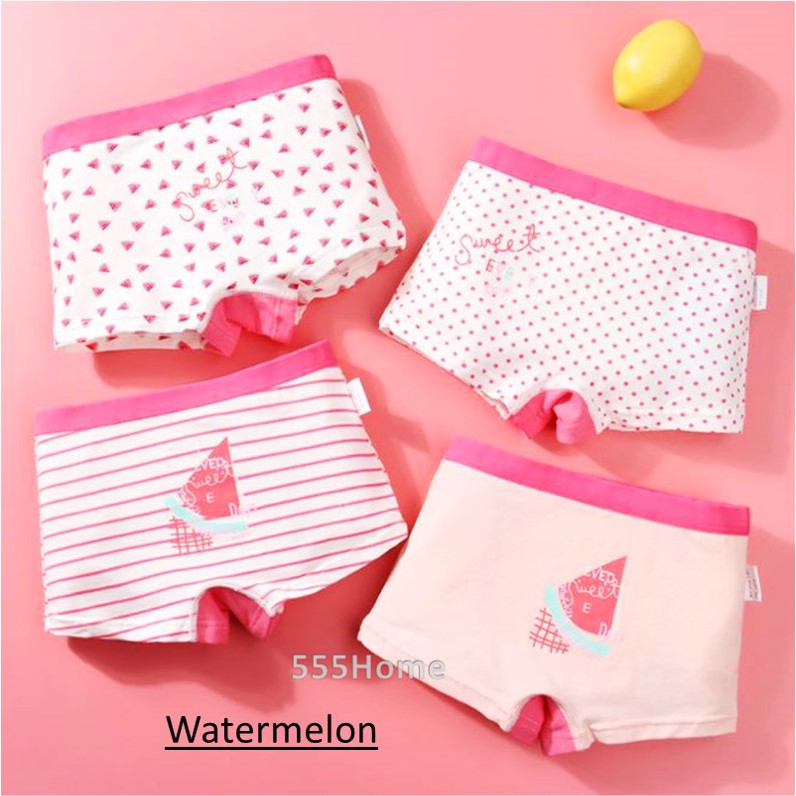 [SG] Kids Girl Underwear / 4Pcs Girls Panties Brief / Cute Children Boxer Shorts / Underpants