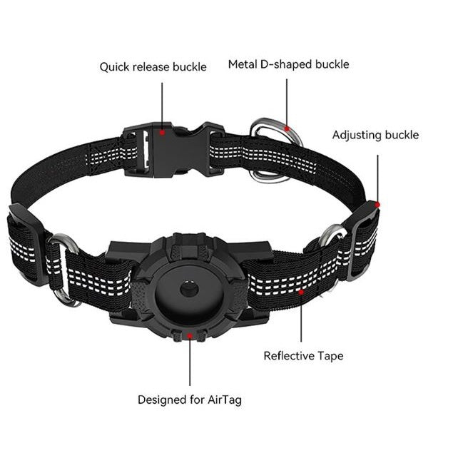 ❤️Pets Collar Holder❤️Dog accessories Air tag Dog Silicone Protective collar GPS Reflective Collar Leash
