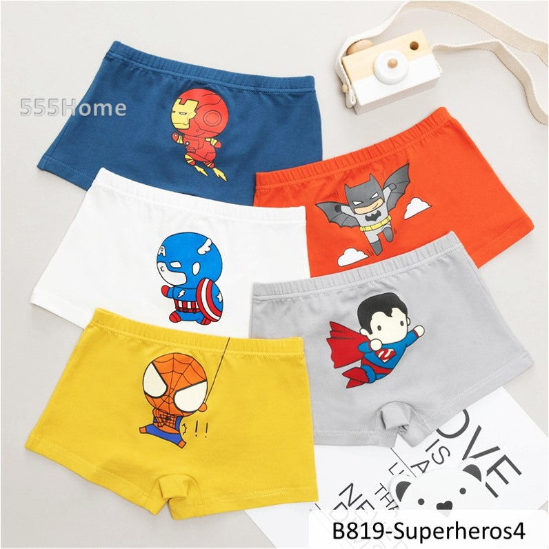 [SG Seller] 5PCs Kids Underwear / Boys Brief / Children Boxer Shorts / Cartoon Marvel Underpants