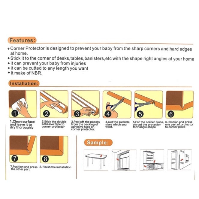 Baby Safety Corner Edge Protector👶 kids Children Edge strip Baby Bumper Furniture Corner Guards👶