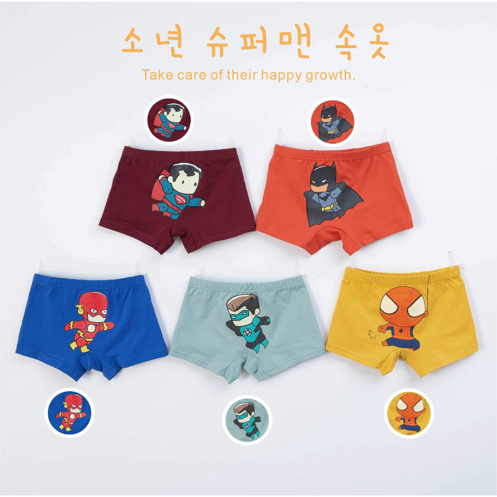 [SG Seller] 5PCs Kids Underwear / Boys Brief / Children Boxer Shorts / Cartoon Marvel Underpants