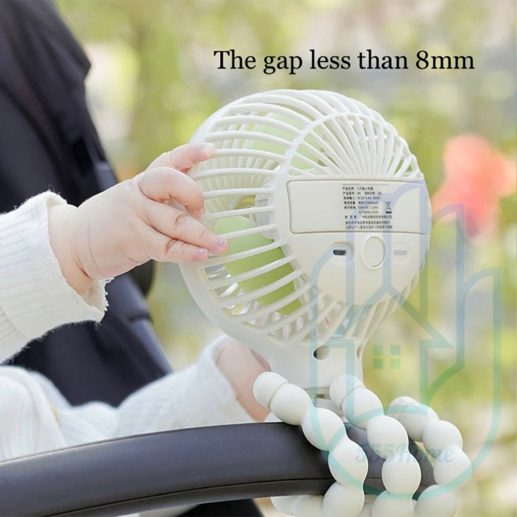 [SG] Octopus Stroller Fan / Portable Mini USB Fan Handheld Fan / Flexible Tripod Fix Baby Pram Car Seat, Crib, Desk