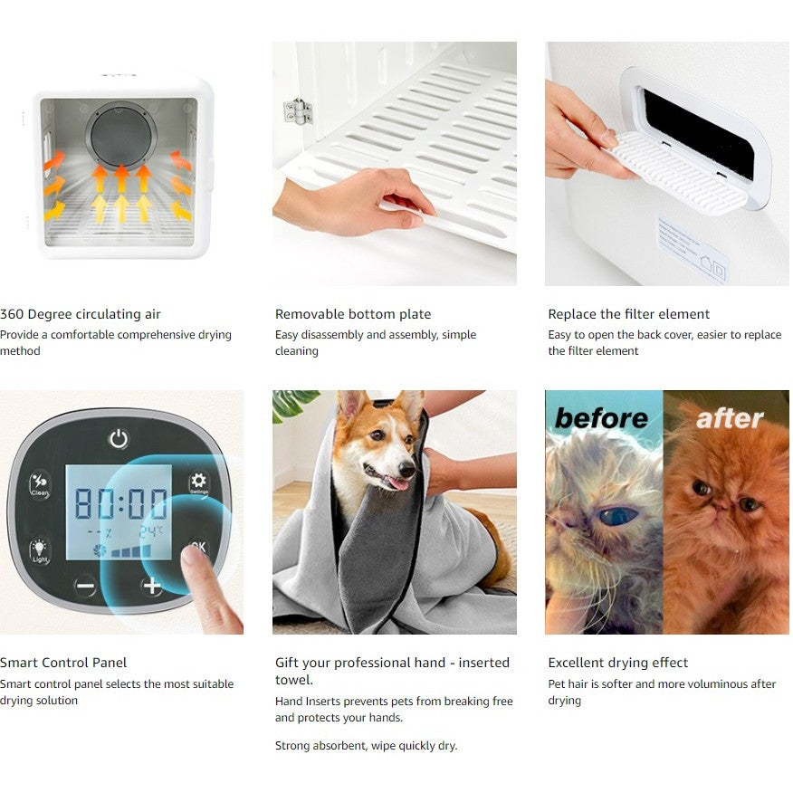 Automatic Pet Dryer Box: Spa-Like Drying for Cats & Small Dogs