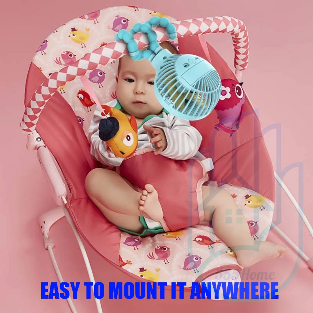 [SG] Octopus Stroller Fan / Portable Mini USB Fan Handheld Fan / Flexible Tripod Fix Baby Pram Car Seat, Crib, Desk
