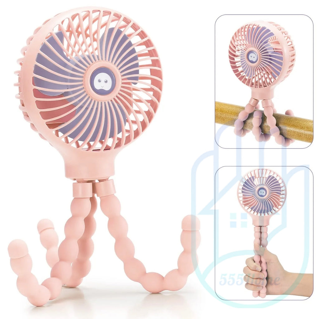 [SG] Octopus Stroller Fan / Portable Mini USB Fan Handheld Fan / Flexible Tripod Fix Baby Pram Car Seat, Crib, Desk