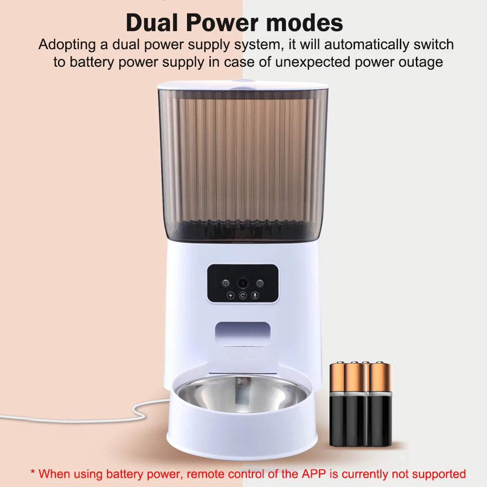 Automatic Pet Feeder with Camera & Wi-Fi - Portion Control & 2-Way Audio