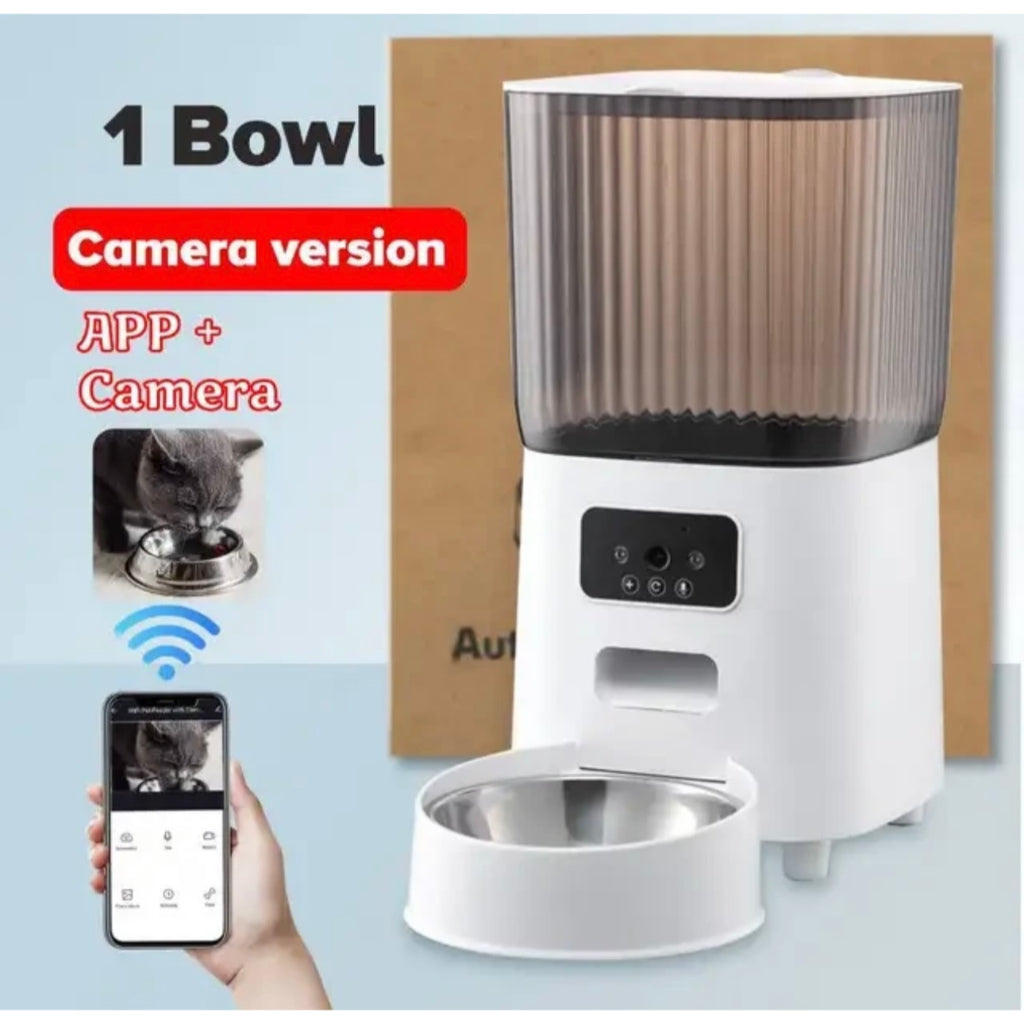 Automatic Pet Feeder with Camera & Wi-Fi - Portion Control & 2-Way Audio