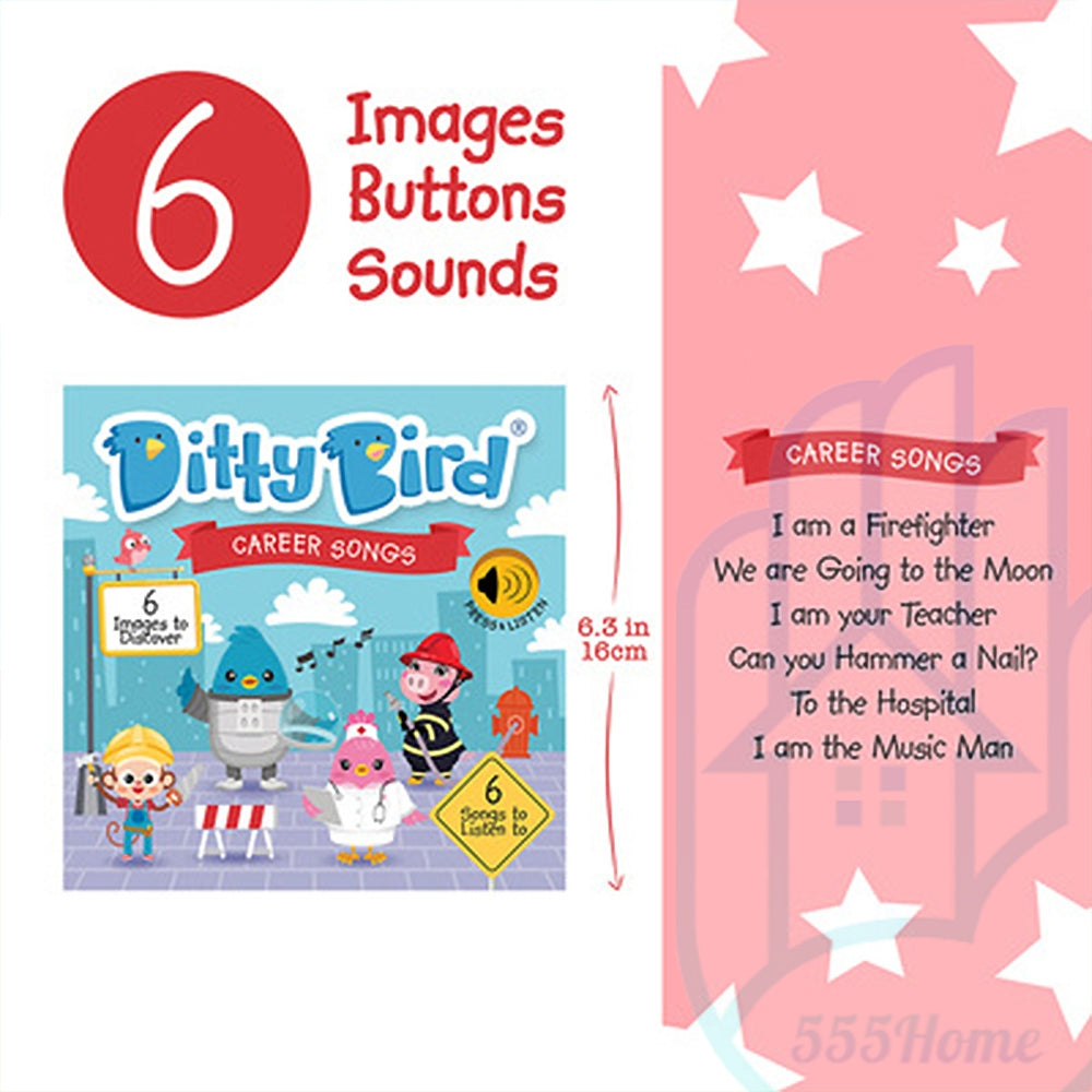 [SG] Ditty Bird Children Music Book / Baby Toddler Nursery Rhymes Book / English Music Sound Book