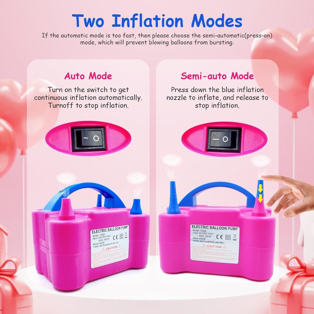 Electric Balloon Inflator Air Pump Blower Double Hole Inflatable Swimming Pool Air Bed Mattress Toys Float Boat Sofa
