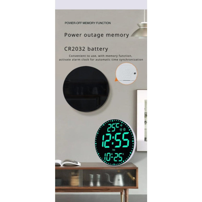 LED Digital Wall Clock Large Screen Temperature Date Day Display Smart Wifi , Tuya / Smart Life