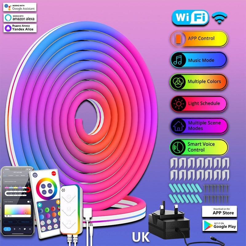 LED Strip light RGB Fairy light USB Power Plug With Remote WiFi Waterproof Tape Adhesive 5m