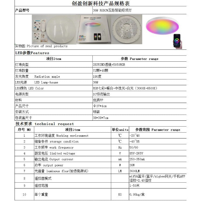 Dimming Led Ceiling Light With Remote Control RGB Modern Ceiling Lamp Living Room Lights Bedroom lamps Home Lighting