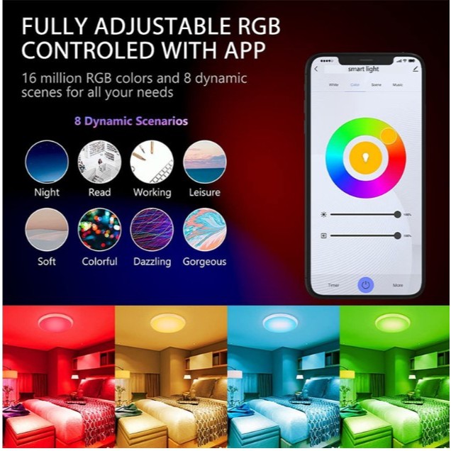 Dimming Led Ceiling Light With Remote Control RGB Modern Ceiling Lamp Living Room Lights Bedroom lamps Home Lighting