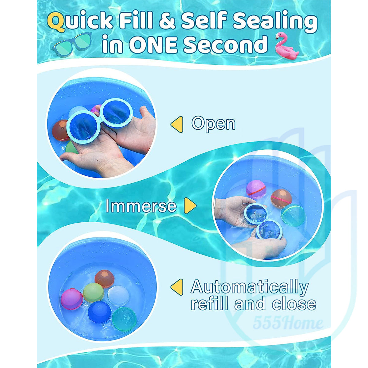 [SG] Magnetic Water Ball / Automatic Self-Sealing Reusable Water Balloon Capsule /Water Bath Swimming Splash Beach Toys